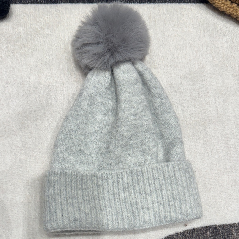 Ardene Gray Beanie with Pom-Pom